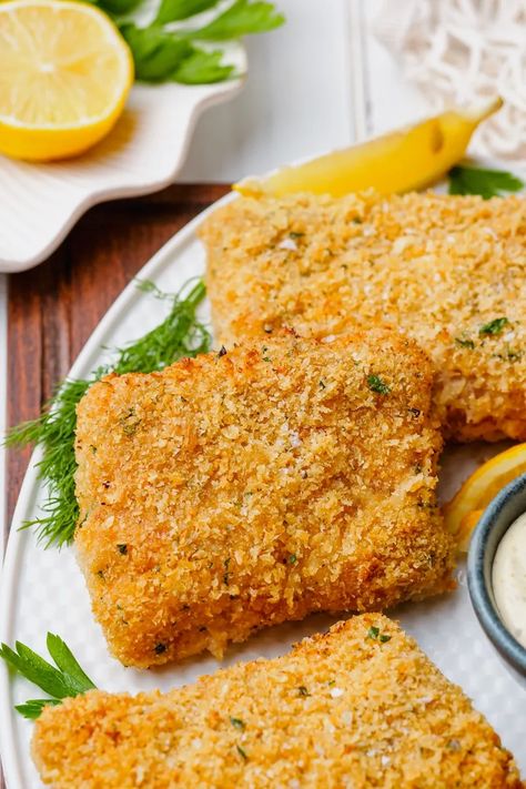 Crispy Fried Fish Recipes Oven Baked, Light And Crispy Fish Batter, Easy Fish Batter, How To Bread Fish For Frying, Pan Fried Cod Fish Recipes Panko, Breaded Tilapia Recipes Fried Fish, Ways To Cook Fish, Oven Fried Fish, Oven Baked Fish