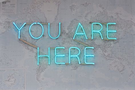 Be where you are.  Be present All Of The Lights, We Are The World, Neon Art, Tiffany Blue, Lighted Signs, Neon Lighting, Neon Sign, The Words, Typography Design