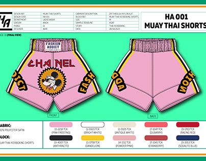 Thai Boxing Shorts, Muay Thai Shorts, Thai Boxing, Pink Frosting, Shorts Pattern, Boxing Shorts, Flat Sketches, Tech Pack, Athletic Performance