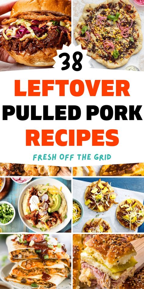 With these leftover pulled pork recipes, it’ll be easy to use up your leftovers! From sandwiches to stews to skillets, you’ll love all of these leftover pulled pork ideas. Leftover pulled pork chili, leftover pulled pork soup, tacos, skillets, and so many more ideas for what to make with leftover pulled pork! Bbq Pulled Pork Meals, Recipes Using Bbq Pulled Pork, Leftover Bbq Pulled Pork Ideas, Pulled Pork Meals Dinners, Pulled Pork Dinner Recipes, Meals With Leftover Pulled Pork, Bbq Pulled Pork Dinner Ideas, Pulled Meat Sandwiches, Dinners With Pulled Pork