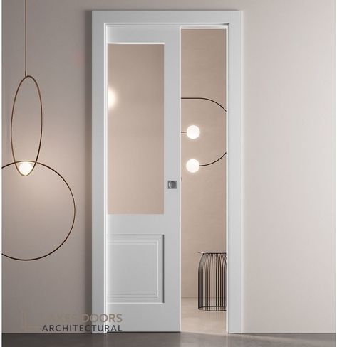 Modern Pocket Doors, Pocket Doors Bathroom, Bathroom Door Ideas, Glass Bathroom Door, Interior Pocket Doors, Glass Pocket Doors, Aluminium Door, Inside Barn Doors, Sliding Pocket Doors