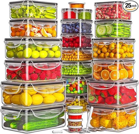 KEEP FRESH & LEAK-PROOF: Our containers set are designed with high-quality silicone seals and 4 reinforced latches to ensure airtight and leak-proof storage, no more worries about spills or food smells leaking into your fridge, with food storage containers will stay fresh and intact, keeping it delicious for longer.
#commissionearned Plastic Food Containers, Innovative Kitchen, Food Storage Container Set, Different Foods, Airtight Food Storage, Tidy Kitchen, Kitchen Storage Containers, Airtight Food Storage Containers, Meal Prep Containers