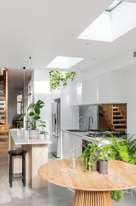 Owen and Tom, a young professional couple, engaged Sandbox Studio to transform their rundown Victorian terrace in Paddington, Sydney, into a modern home, while restoring its heritage character. We designed a minimalist alteration and addition, increasing the space and light without overdeveloping the site. #architecture #architect #amazingarchitecture #design #interiordesign #interiordesigner #decor #homedecor #home #house #luxury #diy #travel #amazing #photography #realestate #casa #arquitecto Narrow Terrace, Ryan Jones, Timber Stair, Red Brick Walls, Red Brick Wall, Building Company, Tiny Apartments, Narrow House, Minimal House Design