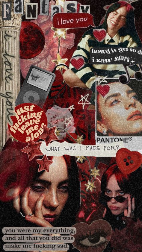 rip red roots 🥀 #billieeilish #billie #eilish #billieaesthetic #billieellish #billieeilishiloveyou #red #aesthetic #singer #wallpaper Singer Wallpaper, Red Roots, Billie Eilish Wallpaper, I See Stars, Peeta Mellark, You Are My Everything, Music Mood, Cute Wallpaper For Phone, Music Aesthetic