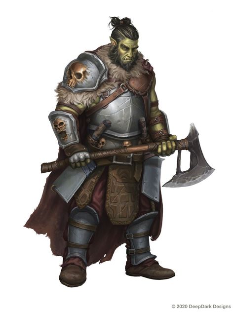 ArtStation - Character for DeepDark Designs UK , Gaston S. Garcia Character Realistic, Orc Warrior, Illustration Fantasy, Pathfinder Character, Paintings And Drawings, Fantasy Races, Dungeons And Dragons Characters, Fantasy Warrior, Arte Fantasy