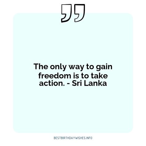 Sri Lanka is currently celebrating its 73rd year of independence. On this special occasion, it’s important to reflect on the country’s rich history an... | # #FreedomDayWishes Check more at https://www.ehindijokes.com/inspirational-quotes-sri-lanka-independence/ Independence Day Wishes, Day Wishes, The Only Way, Project Ideas, Sri Lanka, Independence Day, Special Occasion, Inspirational Quotes, History