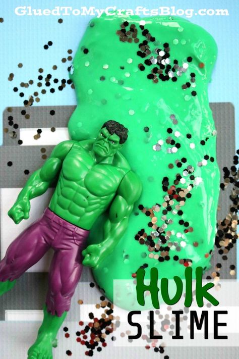 Hulk Slime Craft #ArtsAndCrafts #KidsCrafts #Crafts #DIY #Disney #Superheroes #Marvel #Slimes Hulk Sketch, Slime Tutorial, Camp Themes, Hulk Birthday Parties, Bear Scouts, Hulk Party, Hulk Superhero, Slime Ideas, Glue Slime