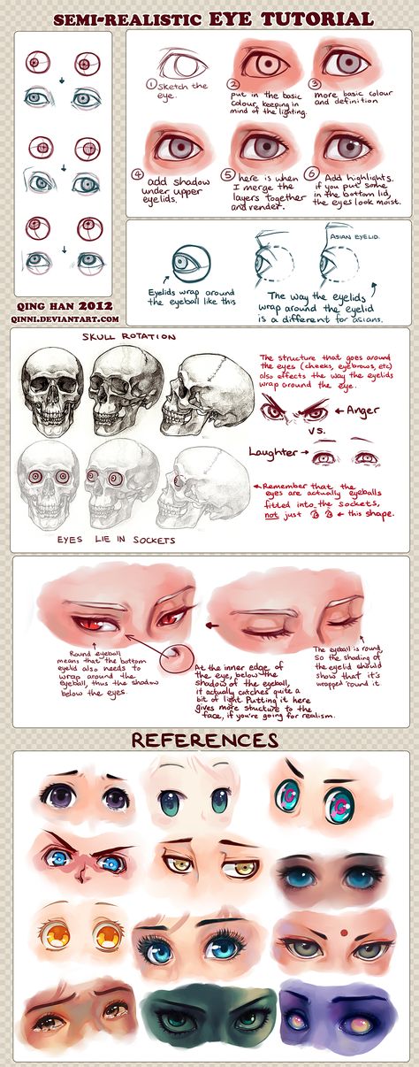 join our anatomy and tutorial for artists board http://pinterest.com/koztar/cg-anatomy-tutorials-for-artists/ Photoshop Prompts, Iterative Drawing, Semi Realistic, Drawing Eyes, Eye Tutorial, Digital Painting Tutorials, Poses References, Art Instructions, Anatomy Reference