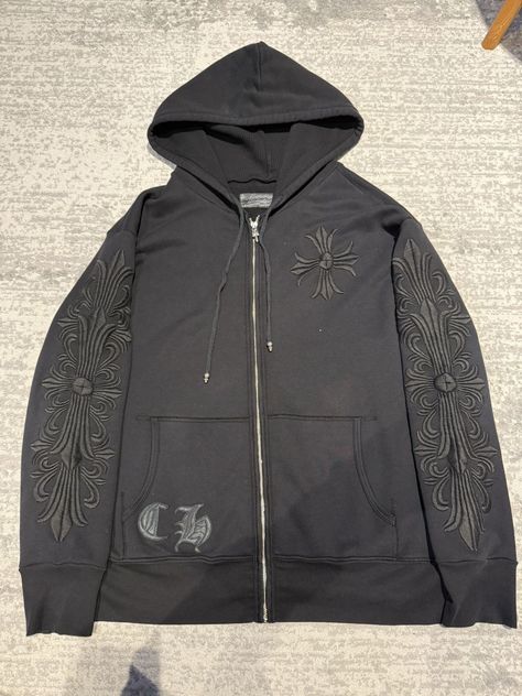 Chrome Hearts Vintage Floral Sleeve Zip Up hoodie Chrome Hearts Zip Up, Chrome Hearts Hoodie, Hearts Vintage, Youtube Logo, Floral Sleeve, Men's Tops, Saved Items, Chrome Hearts, Zip Up Hoodie