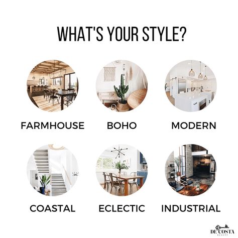 Home Decor Instagram Post Ideas, Types Of Interior Design, Real Estate Marketing Quotes, Eclectic Industrial, Interior Design Basics, Real Estate Marketing Plan, Real Estate Fun, Inmobiliaria Ideas, Real Estate Infographic