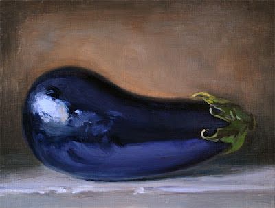 Daily Paintings: "Eggplant" 6x8 Eggplant Painting, Painted Bedroom Doors, Painted Bedroom, Food Painting, American Painting, Still Life Drawing, Daily Painting, Bedroom Doors, Art Practice