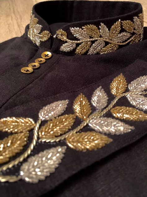 Embroidery Collar Design, Embroidery Collar, Gold Work Embroidery, Embroidery Fashion Detail, Hand Beaded Embroidery, Simple Embroidery Designs, Motifs Perler, Bead Embroidery Tutorial, Handmade Embroidery Designs