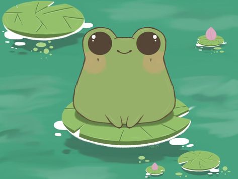 Froggie on a lillypad Used a reference to practice a style I've never done before. I used Adobe Photoshop and the XPPen drawingpad to create this piece. #frog#frogdrawing#drawing#drawingstudy#art#digitalart#adobephotoshop#adobeart#cute#cutefrog#sketch#xppen#drawingpad#pond#pondart#lillypads#natureart Frog Drawing Reference, Pond Drawing, Frog Drawing, Kirby Art, Cute Frogs, A Style, Kirby, Drawing Reference, Adobe Photoshop