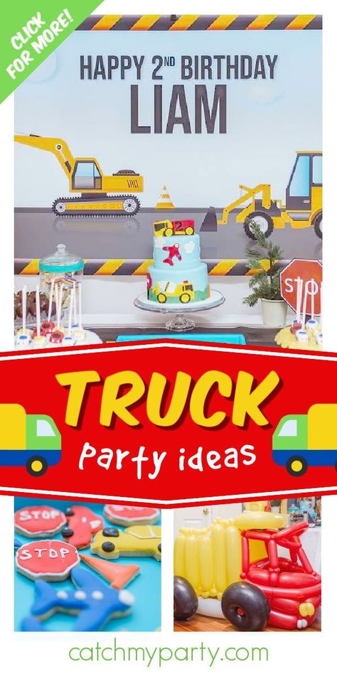 Check out this awesome truck-themed birthday party! The cookies are fantastic! See more party ideas and share yours at CatchMyParty.com #catchmyparty #partyideas #boybirthdayparty #trucks #truckparty Truck Birthday Party, Background Birthday, Truck Theme, Fun Party Themes, Strawberry Party, Birthday Party Activities, Trucks Birthday Party, Truck Party, Car Themes