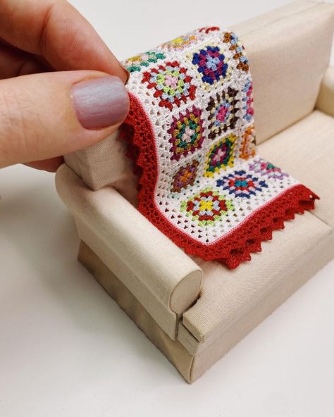 This was a no-brainer for Throwback Thursday. I’m still head over heels for this adorable little granny square blanket 🥰 I’m seriously… | Instagram Miniature Crochet, Background Dark, Mini Crochet, Granny Square Blanket, Square Blanket, Head Over Heels, Throwback Thursday, Another One, Granny Square