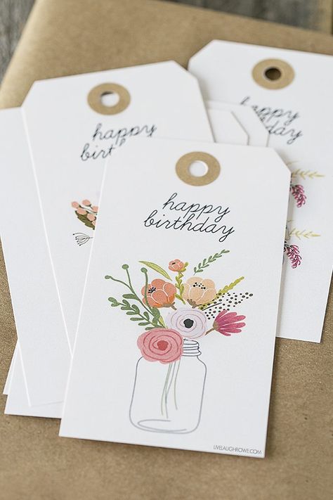 Happy Birthday Tags Diy, Free Printable Gift Tags Birthday, Birthday Gift Tags Printable, Happy Birthday Tag, Tag Cards, Birthday Tag, Gift Tag Design, Happy Birthday Printable, Birthday Card Drawing