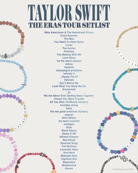 Taylor Swift Eras Tour Songs, Eras Tour Tracklist, Taylor Swift Eras Tour Song List, Taylor Swift Eras Tour Outfit Idea, Eras Tour Song List, Eras Colors Taylor Swift, Eras Tour Outfits For Dads, Taylor Swift Emoji Combos, Taylor Swift Symbols