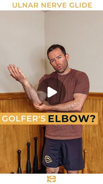 Taylor & Alisha Kruse | Exercise + Neuroscience Specialists on Instagram: "Do you still have that nagging golfer’s elbow!? 😤  Well let’s get to work! This exercise may be a big help!🙋🏻‍♂️  Step 1: Assess your elbow to see how it’s moving and feeling! Step 2: Perform this ulnar nerve glide on the side that’s bothering you! (8-10 pulses of the shoulder) Step 3: Reassess how your elbow is moving and feeling!  ⚠️ Go gentle! 3/10 intensity. This is not a traditional stretch. It’s a nerve mobilization and nerves don’t like to be aggressively stretched.  Better same or worse!? 🤔  Did that work for you? Let me know in the comments!   - Taylor 👊🏻" Ulnar Nerve, Golfers Elbow, Neuroscience, Arm Workout, Nerve, Work For You, Assessment, Let Me, Feelings