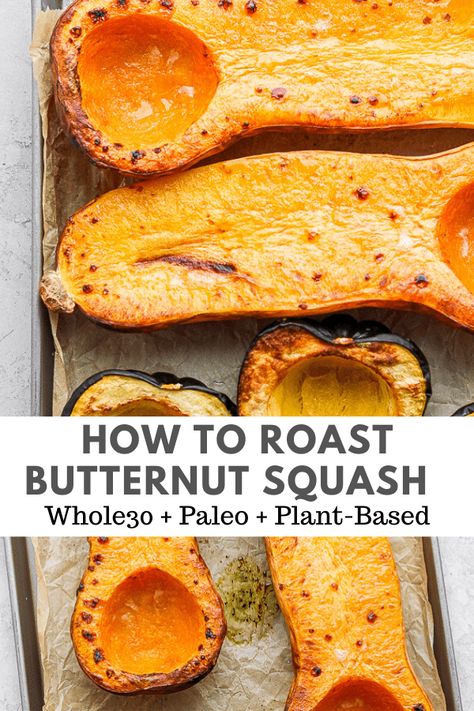 Roast Whole Butternut Squash, Butternut Squash Oven, Squash In Oven, Roast Butternut Squash, Wooden Skillet, Baked Butternut Squash, Cut Butternut Squash, Beginner Recipes, Roasted Butternut Squash Soup