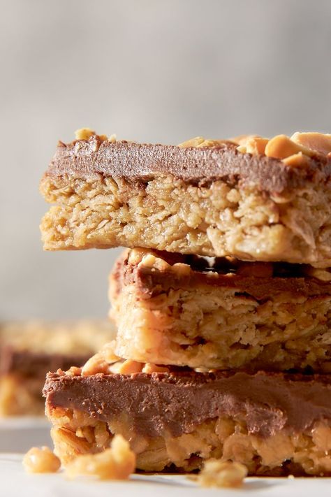 Oh Henry Bars Recipe Oh Henry Bars Recipe, Oh Henry Bars, Retro Desserts, Peanut Butter Granola, Peanut Butter Roll, Peanut Butter And Chocolate, Cookie Bar, Bar Recipes, Cookie Tray