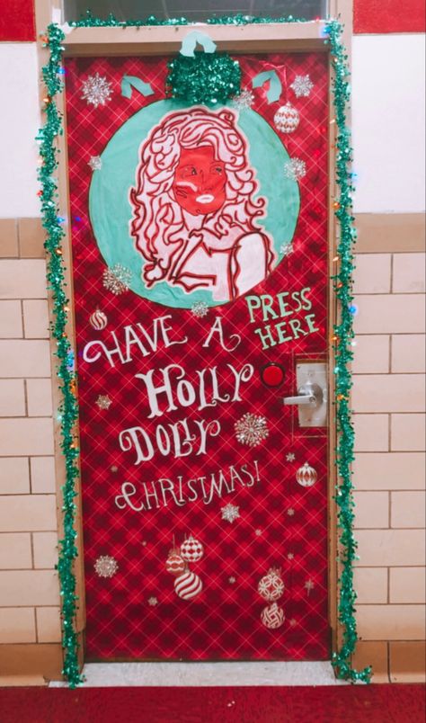 Dolly Parton Classroom Door, Dolly Parton Classroom, Mariah Carey Christmas, Schoolhouse Rock, Classroom Christmas Decorations, Board Classroom, Christmas Door Decorating Contest, Christmas Classroom Door, Holly Dolly