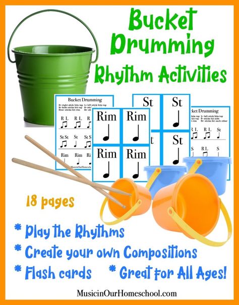 Cardio Drumming, Homeschool Styles, Bucket Drumming, Rhythm Activities, Homeschool Music, Music Lessons For Kids, Elementary Music Lessons, Music Curriculum, Music Lesson Plans