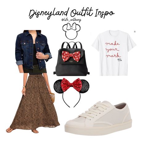 Super cute, modest and comfort Disneyland outift complete with Minnie ears and a graphic tee! Disneyland Outfits Fall, Disneyland Outfit Spring, Disney Themed Outfits, Disneyland Outfits, Black Jeans Outfit, Minnie Ears, Outfits Fall, Themed Outfits, Disney Pins