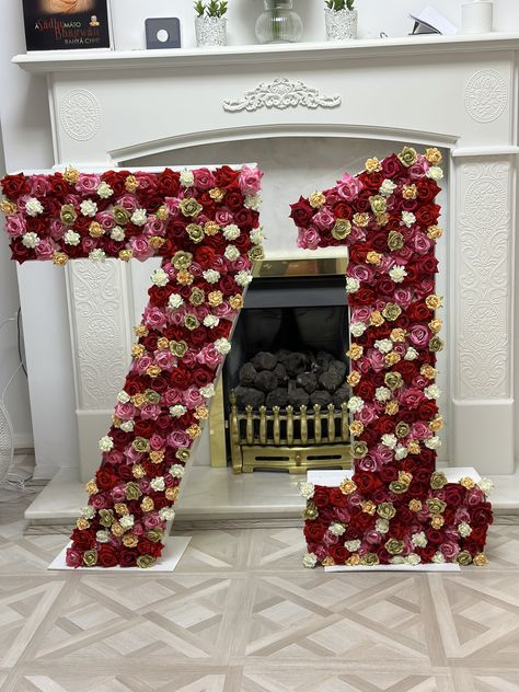 DIY 3ft floral marquee numbers Number Marquee Diy, Diy Flower Number, Marquee Numbers With Flowers, Backdrop With Marquee Numbers, Floral Marquee Letters, Marquee Numbers, Bday Shoot, 30th Bday, Quince