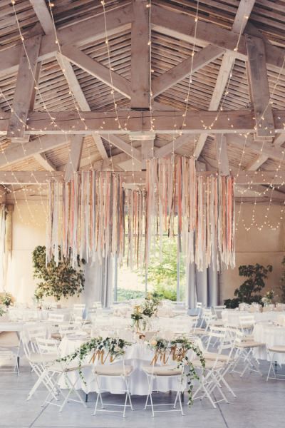 Ribbon Chandelier, Summer Reception, Rustic Summer Wedding, Wedding Ceiling, Decoration Evenementielle, Arizona Wedding Venues, Summer Wedding Decorations, Wedding Table Plan, Chalkboard Wedding