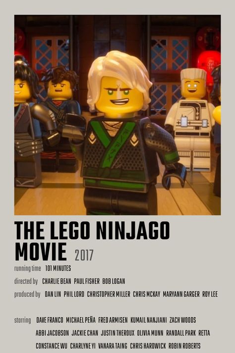 The Lego Ninjago Movie Movie Poster Ninjago Movie Poster, The Lego Ninjago Movie, Randall Park, Abbi Jacobson, Fred Armisen, Ninjago Movie, Robin Roberts, Movie Card, Film Posters Minimalist