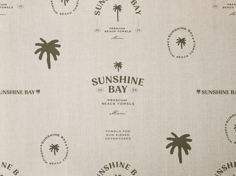 Sunshine Bay - Beach towel brand identity design sur Behance Tailor Logo, Brand Inspiration Board, Logo Sketches, Bar Logo, Brand Studio, Beach Bar, Modern Logo Design, Professional Logo Design, Graphic Design Advertising