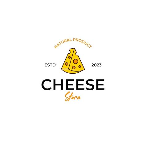 Cheese Logo Design, Cheese Logo, Cheese Drawing, Store Logo Design, Cheese Store, Logo Design Concept, Family Logo, Store Logo, Cake Logo