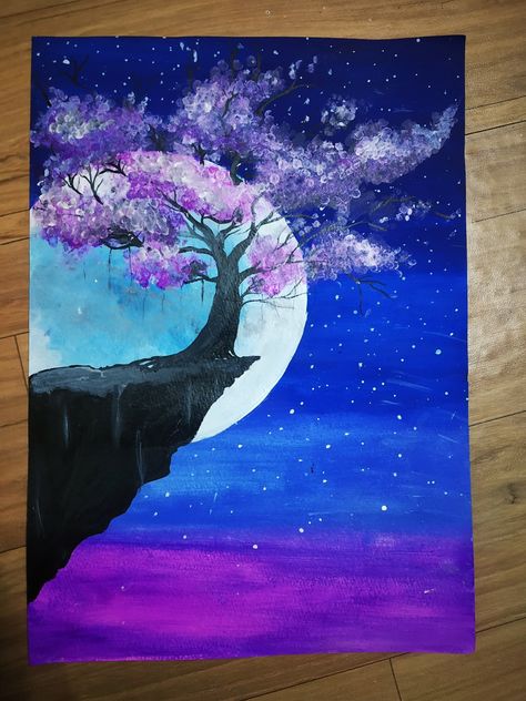 Aesthetic Painting Ideas On Canvas, Love Canvas Painting, Painting Ideas On Canvas Simple, Aesthetic Painting Ideas, Painting Ideas On Canvas Easy, Easy Painting Ideas On Canvas, Cherry Blossom Painting, Easy Painting Ideas, Arte Van Gogh