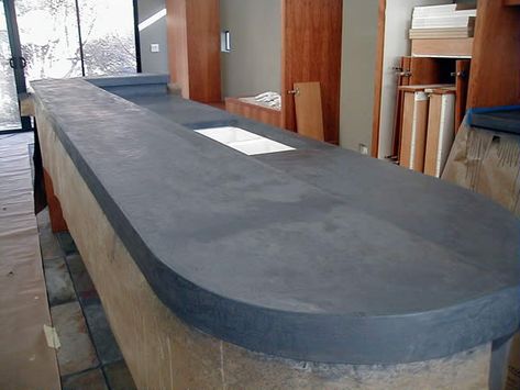 Dyed Concrete Countertops, Concrete Countertops Island, Poured Concrete Counters, Black Concrete Countertops, Concrete Countertop Forms, Cement Countertops, Kitchen Countertops Ideas, New Kitchen Countertops, Diy Concrete Counter