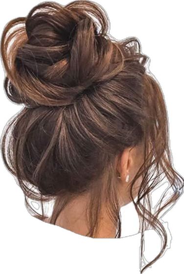 Brown Hair Bun, 2025 Vison, Scrunchie Updo, Bun Extensions, Cinnamon Hair Colors, Fashion Teenage School, Cute Messy Buns, Messy Hair Bun, Cinnamon Hair