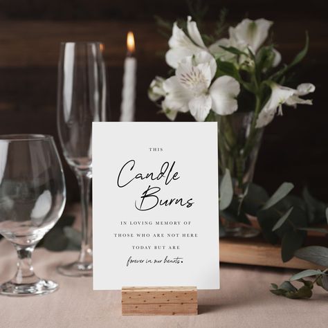 Excited to share the latest addition to my #etsy shop: This Candle Burns Sign Template, In Loving Memory Sign, Modern Memorial Sign, Printable Remembrance Sign, Wedding In Memory Sign https://etsy.me/3LwV57D #white #wedding #black #minimalist #remembrancesign #thiscand Memorial Candle Wedding, Wedding In Memory, In Memory Sign, Memory Table, Black Minimalist, Memorial Signs, Wedding Black, Loving Memory, Wedding Memorial