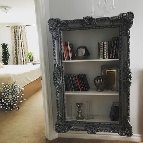 DIY Project. Upcycle Your Old Frame Into Trendy Bookshelf. Trendy Bookshelf, Farmhouse Side Table, Old Picture Frames, Cute Dorm Rooms, Upcycled Home Decor, Old Frames, Book Shelf, Home Projects, Bookshelves