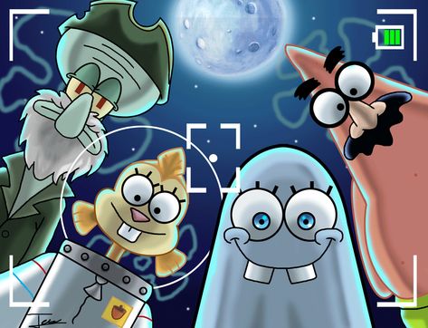 Tv Shows Drawing, Fall Spongebob, Spongebob Halloween Wallpaper, Spooky Spongebob, Spongebob Anime Art, Halloween Spongebob, Cartoon Halloween, Spongebob Characters, Halloween Cartoon