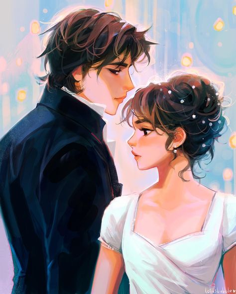 Lydia Elaine ✨ | Darcy & Lizzy 💘 from their dance scene! Pride & Prejudice is my fav movie ever and I love these two 🥲 Had so much fun using some vibrant… | Instagram Lydia Elaine, Pride & Prejudice Movie, Darcy And Elizabeth, Pride And Prejudice Book, Lizzie Bennet, Fav Movie, Becoming Jane, Jane Austin, Drawing Tutorials For Beginners