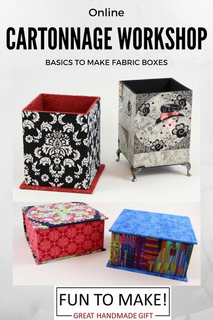 FREE online Cartonnage workshop! Let's make fabric boxes! Diy Sewing Box Organizer, Cartonnage Boxes Tutorial, Sewing Storage Containers Fabric Boxes, Cartonnage Boxes, Sewing Kit Box, Making Fabric, Fabric Boxes, Self Design, Sewing Kit