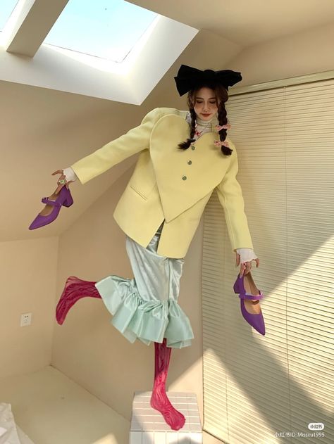 High Fashion Hijab, Yellow And Purple Outfit, Girl Ootd, Chica Cool, Fashion Idol, Harajuku Fashion, Japanese Fashion, Couture Fashion, Diy Clothes