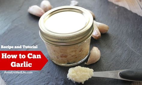 Canned Garlic Recipe. Make your own, minced, canned garlic! Have garlic on hand at all times to add to your delicious recipes by canning your own. In just over an hour you can have enough canned garlic to last a year with this easy canned garlic recipe. Canned Garlic, Canning Veggies, Canning Pressure Cooker, Canning Granny, Pickled Asparagus, Canned Spaghetti Sauce, Pressure Canning Recipes, Canning Ideas, Garlic Recipe