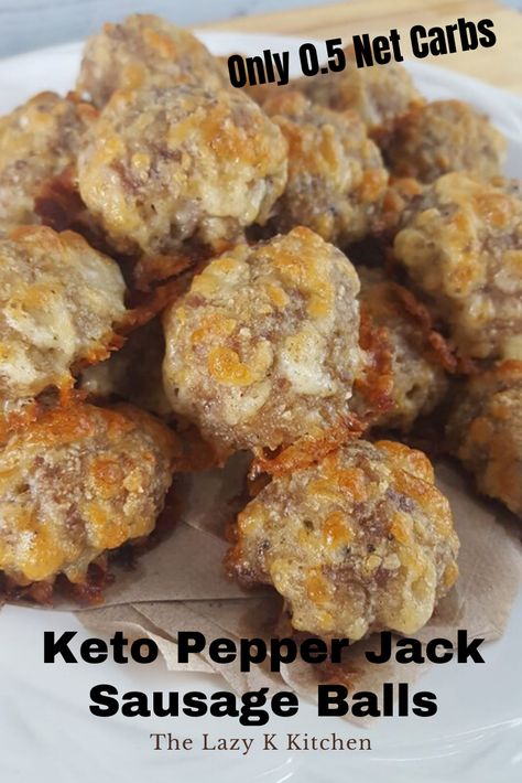 Sausage Balls Low Carb, Keto Apps, Sausage Balls Recipe, Keto Appetizers, Keto Diet Breakfast, Sausage Balls, Sugar Free Syrup, Keto Diet Menu, Pepper Jack Cheese