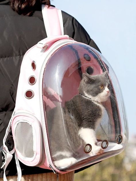 cat dome backpack,clear window cat backpack makes it come true that cats are able to see the external environment.pet carrier backpack for travel hiking camping is your best choice. #cat #backpack #pet #fyp #foryou Dog Backpack Carrier, Cat Backpack Carrier, Space Capsule, Hiking Dogs, Dog Backpack, Cat Backpack, Cat Items, Cat Fashion, Cat Hoodie