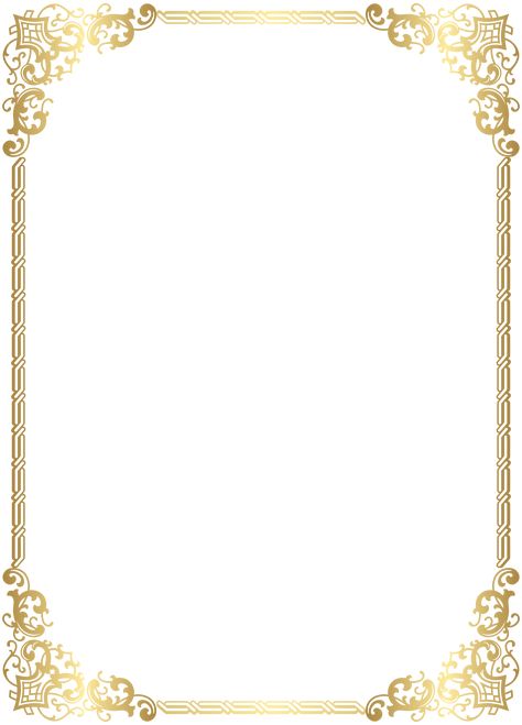 Gold Border Frame, Gold Border Design, Clip Art Frames Borders, Certificate Border, Molduras Vintage, Certificate Design Template, Frame Border Design, Page Borders Design, Border Frame