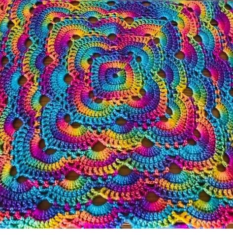 Ice Yarns Picasso Rainbow Mixed Yarn Crochet, Rainbow Crochet Square, Rainbow Yarn Crochet, Picasso Granny Square, Yarn Crochet Projects, Rainbow Granny Square Blanket, Rainbow Shaped Crochet Blanket Pattern, Rainbow Squares Crochet Blanket, Prismacolor Combinations