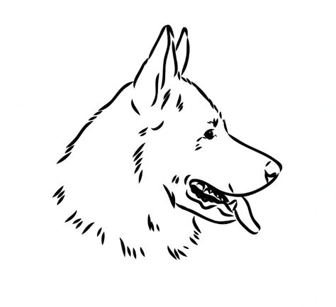 Simple German Shepherd Drawing, German Shepherd Tattoo Outline, German Shepherd Outline, Rocky Tattoo, German Shepherd Tattoo, Simple Tats, Dog Themed Birthday Party, Remembrance Tattoos, Single Line Tattoo