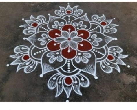 Free Hand Big Rangoli Designs, Easy Big Rangoli, Big Rangoli Designs Creativity, Free Hand Rangoli Designs With Colours, Flower Rangoli Designs Creativity, Free Hand Rangoli Designs Flower, Kamal Flower Rangoli Designs, Dots Muggulu With Colours, Design Muggulu