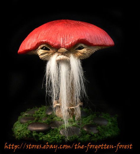 bearded mushroom by Michael Palmer Soyut Sanat Tabloları, Mushroom Art, Clay Figures, Up Halloween, Sculpting Clay, Artist Profile, Mystical Creatures, 판타지 아트, Fairy Art