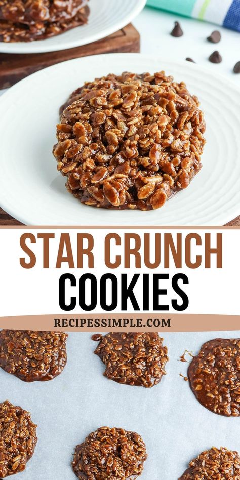 Dads Cookies Recipe, Crunch N Munch Recipe, Copycat Star Crunch Cookies, No Bake Star Crunch Cookies, Vegan Star Crunch, Star Crunch Recipe, Homemade Star Crunch, Star Crunch Cookies, Star Crunch